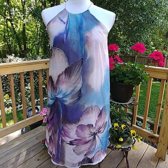 Charlotte Russe Floral Sleeveless Tunic Blouse Dress Small - Picture 1 of 7